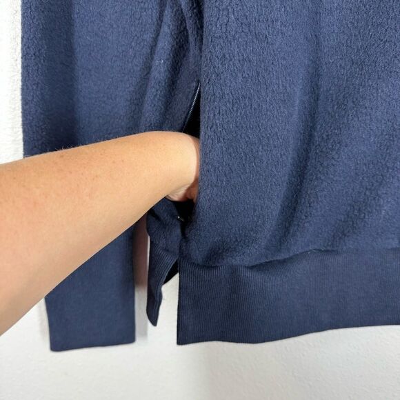 Alo Yoga Navy Blue Warmth Cover Up Turtle Neck Sweatshirt Gym Size Small - Picture 4 of 8